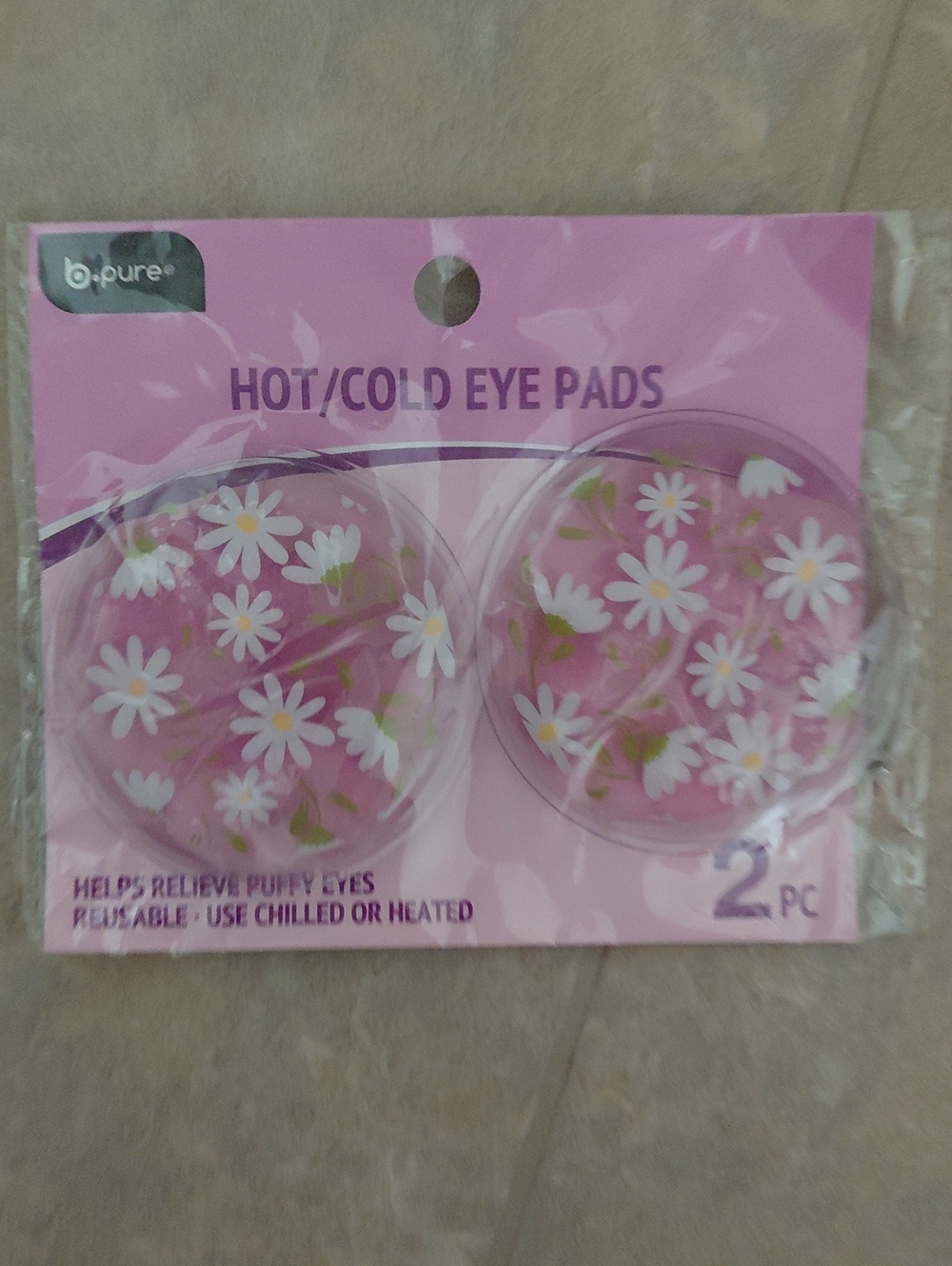 Pink Daisy Hot/Cold Reusable Eye Pads - 2 Pack